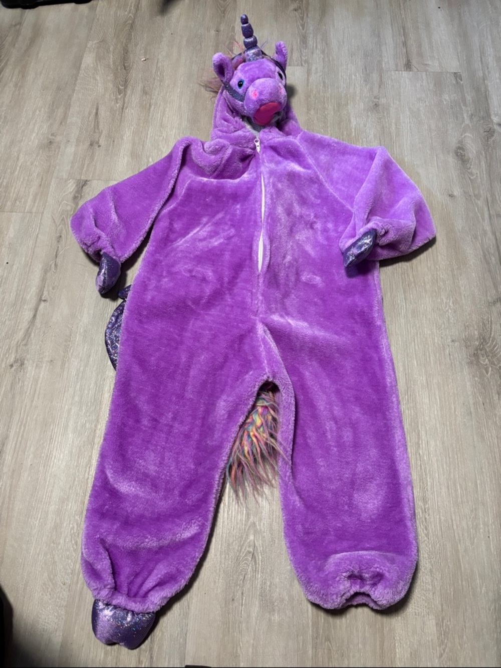 Purple‎ Unicorn Hooded One-Piece for Kids
